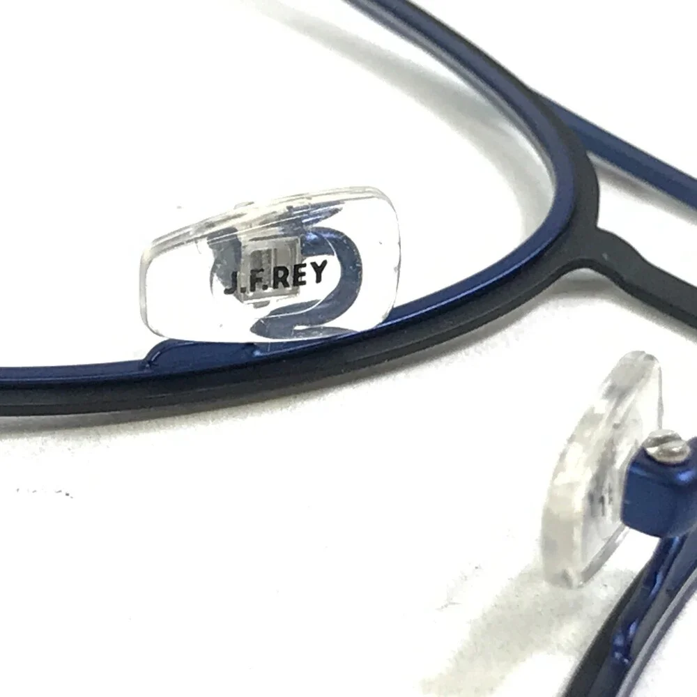 J. F. Rey Eyeglasses Frames JF3058 0828 Black Blue Aviator Full Rim 56-19-145
